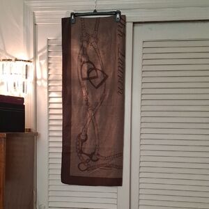 Vintage Ralph Lauren Brown Scarf/Shawl with Chain Pattern